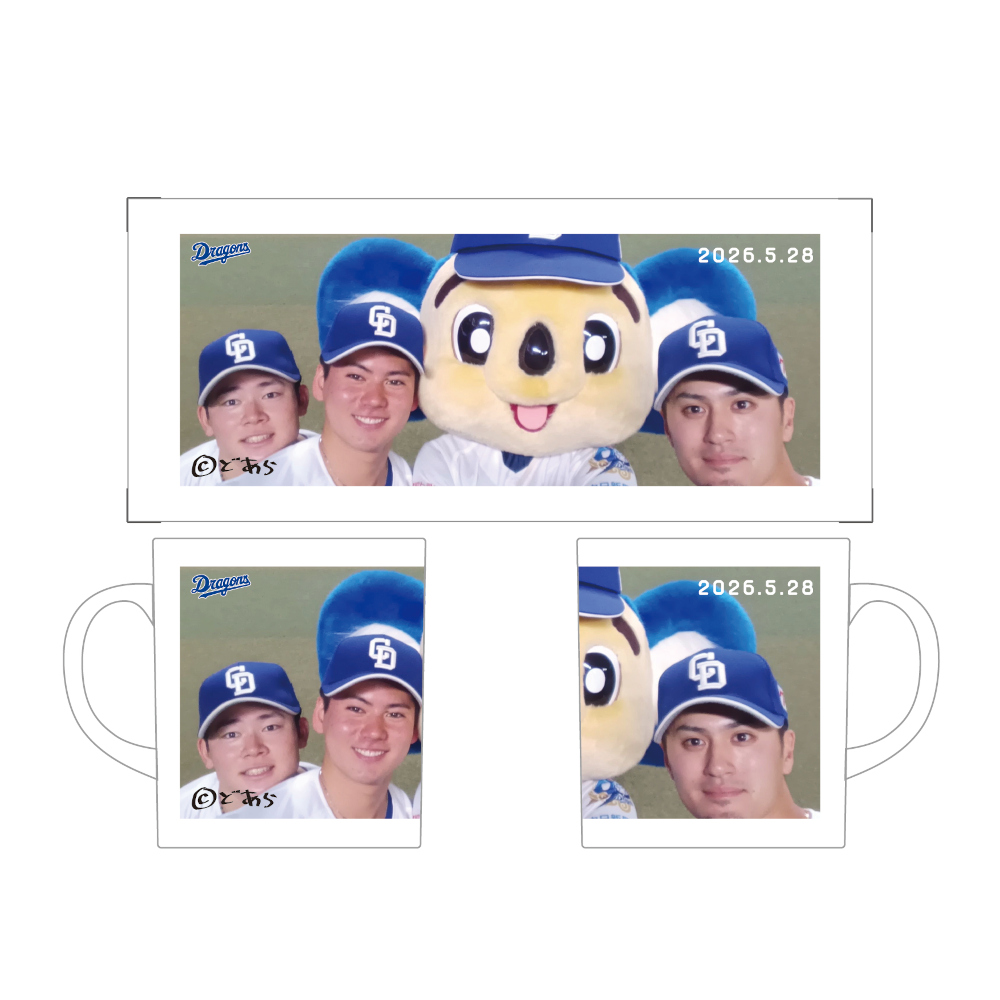 ドアラ自撮りマグカップ2026.5.28 5.村松・21.金丸・63.板山