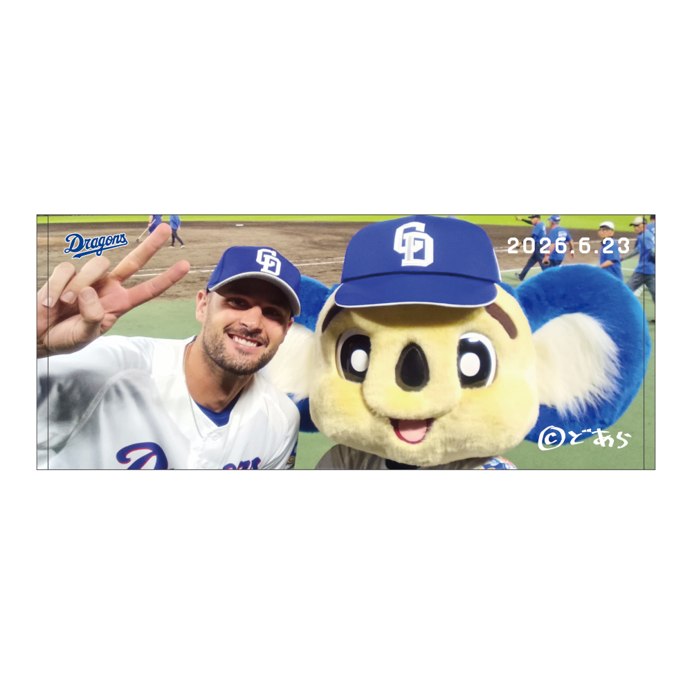 ドアラ自撮りフェイスタオル2026.6.23 93.マラー | 中日ドラゴンズ