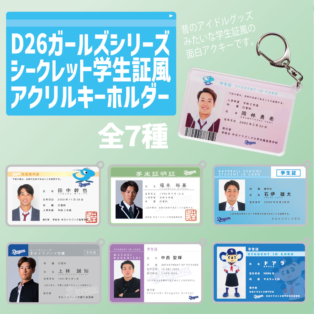 ガールズシリーズシークレット学生証風アクリルキーホルダー