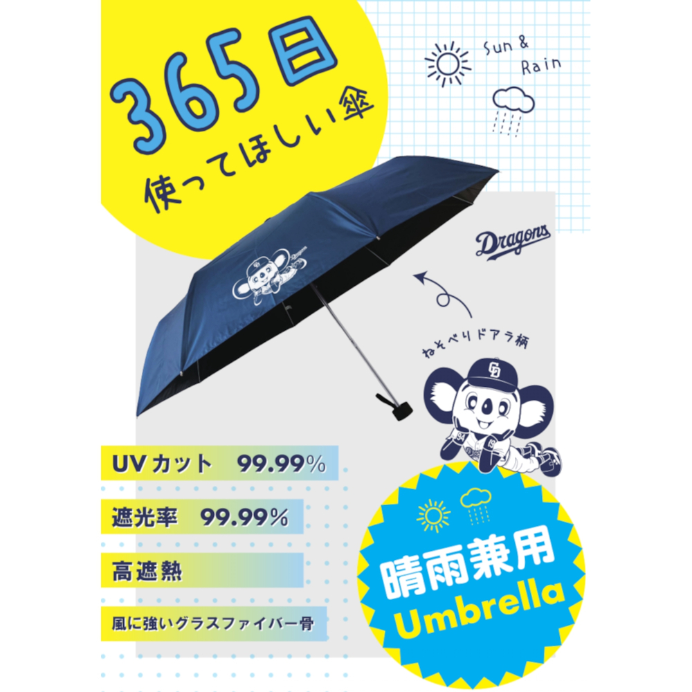 晴雨兼用折畳傘ドアラブルー