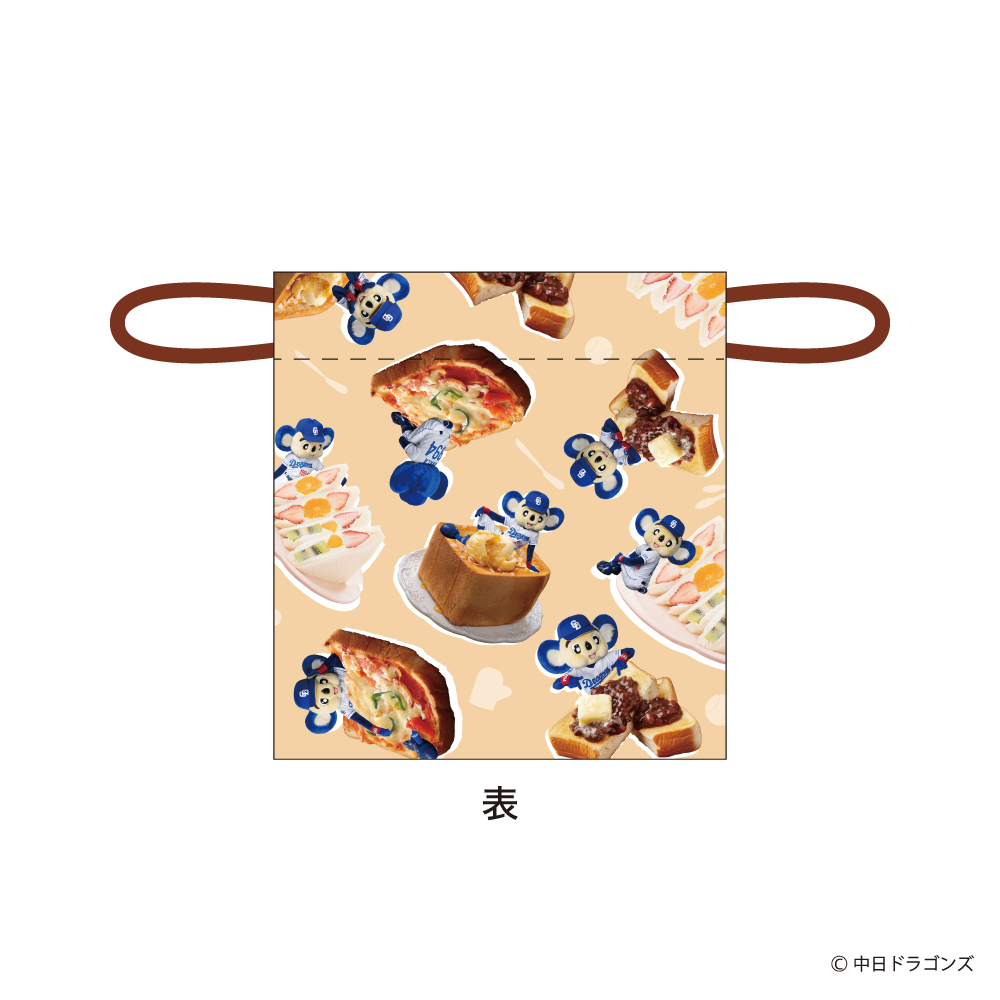 ドアラと食パン　巾着袋